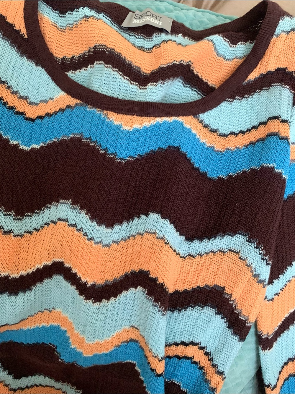 Missoni Crocheted Blue Brown Orange Knit Sweater Dress - Picture 5 of 10